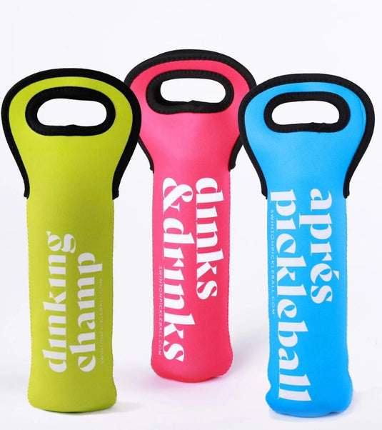 3 Pickleballs in a Wine Bag