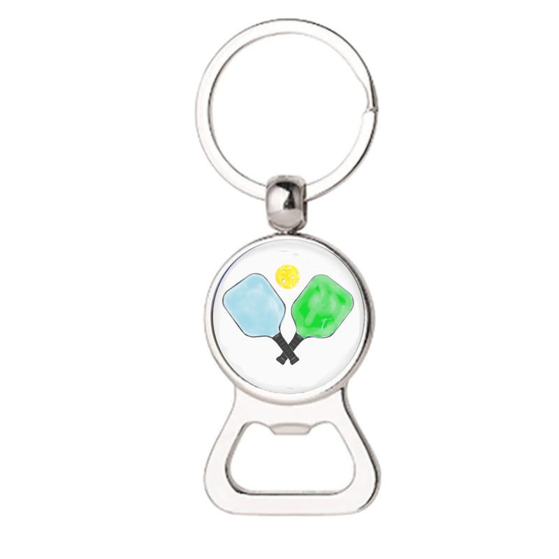 Load image into Gallery viewer, Pickleball Watercolor Bottle Opener Keychains