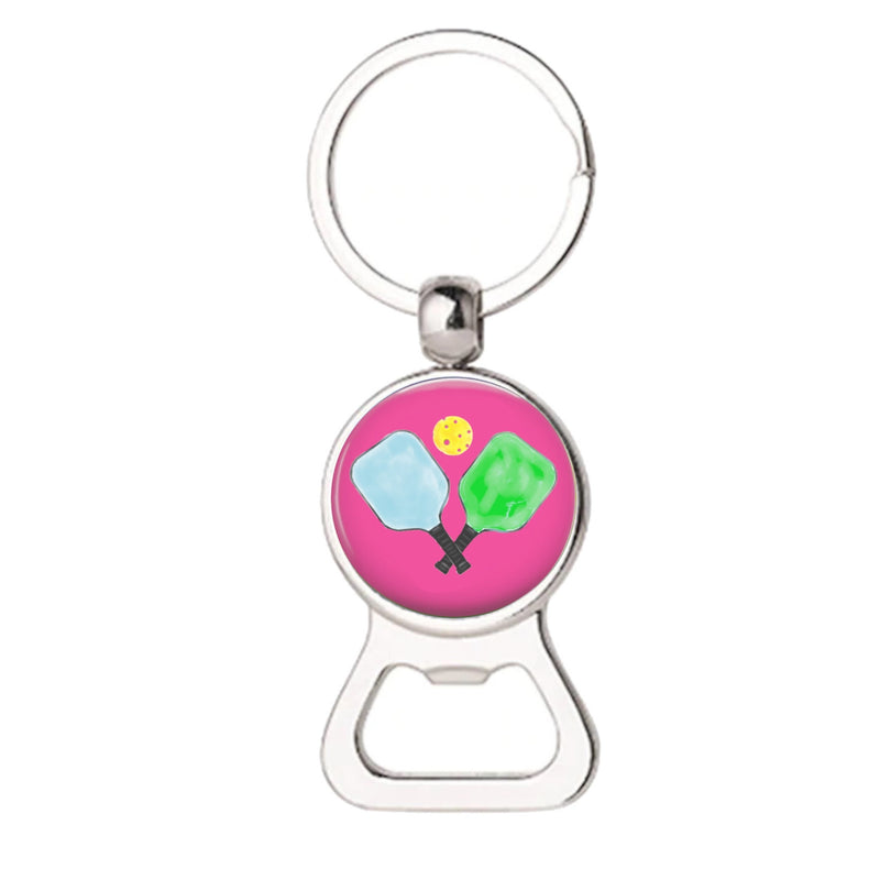 Load image into Gallery viewer, Pickleball Watercolor Bottle Opener Keychains
