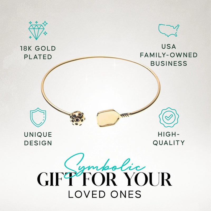 Load image into Gallery viewer, 18k Gold Pickleball Cuff Bracelet