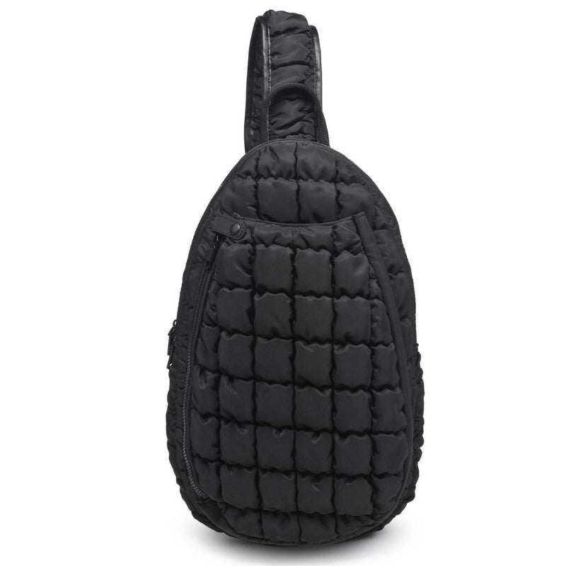 Load image into Gallery viewer, Ace Quilted Pickleball Sling Bag Black - Front