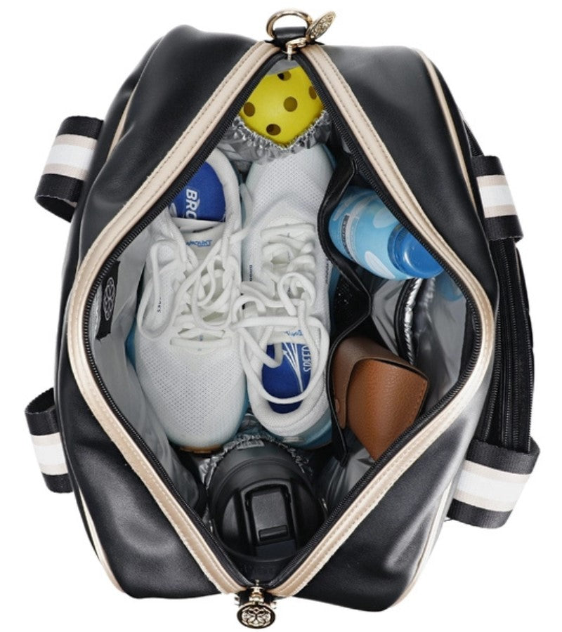 Load image into Gallery viewer, Ameliora Mosiac Pickleball Tote Black