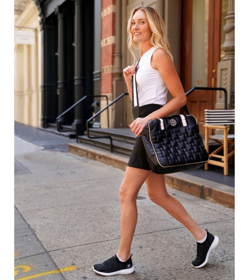 Load image into Gallery viewer, Ameliora Mosiac Pickleball Tote Black