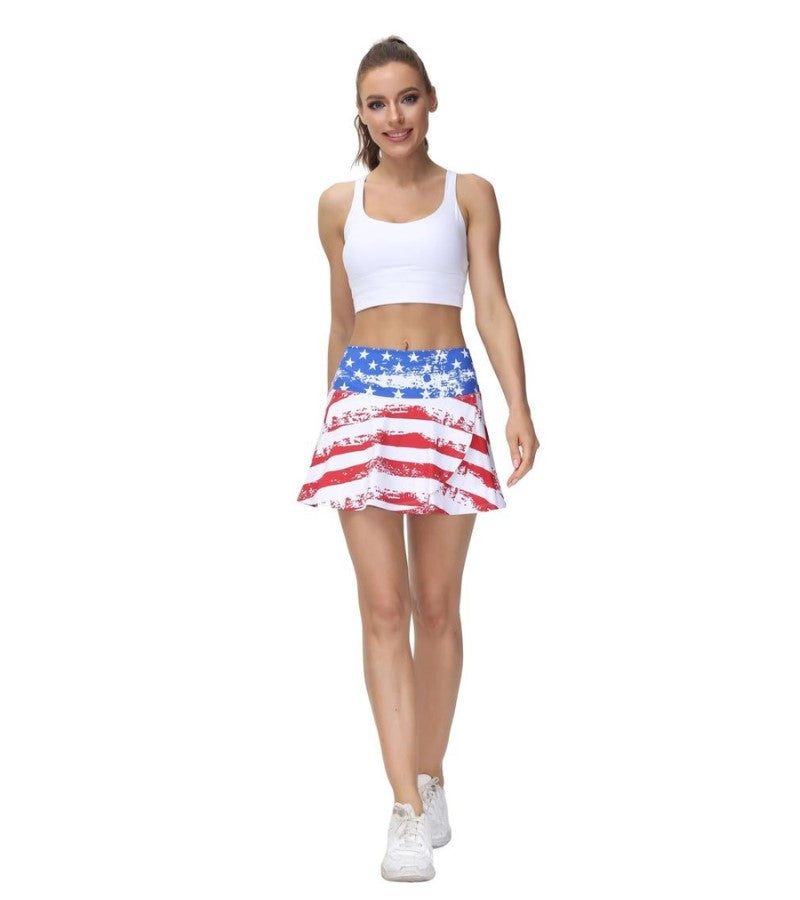 Load image into Gallery viewer, American Flag Pickleball Skirt Front