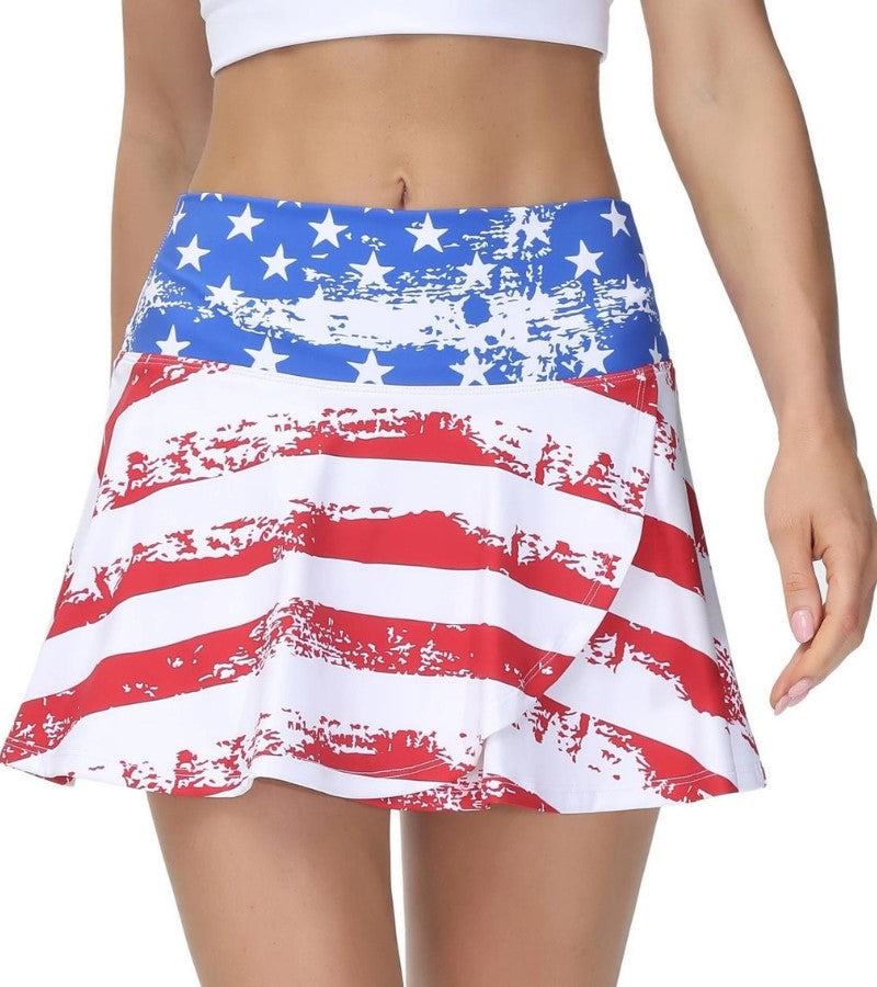Load image into Gallery viewer, American Flag Pickleball Skirt