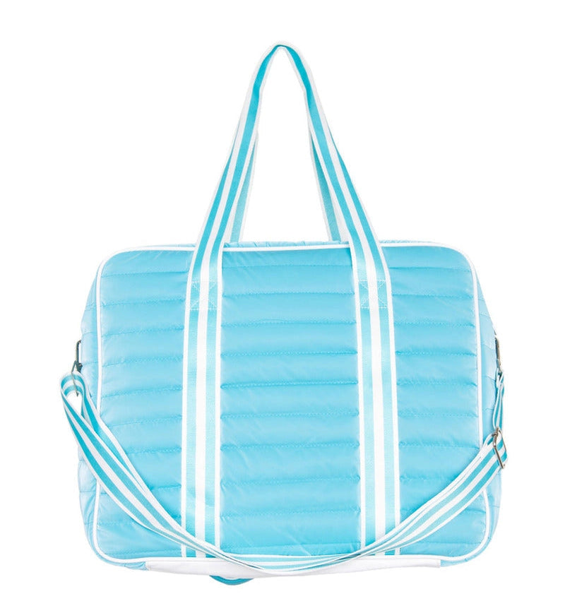 Load image into Gallery viewer, Aqua Puffer Pickleball Tote Back