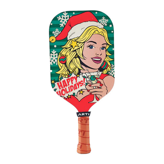 Load image into Gallery viewer, ARTI Kristen & Kristy "Happy Holidays" Pickleball Paddle - 16mm