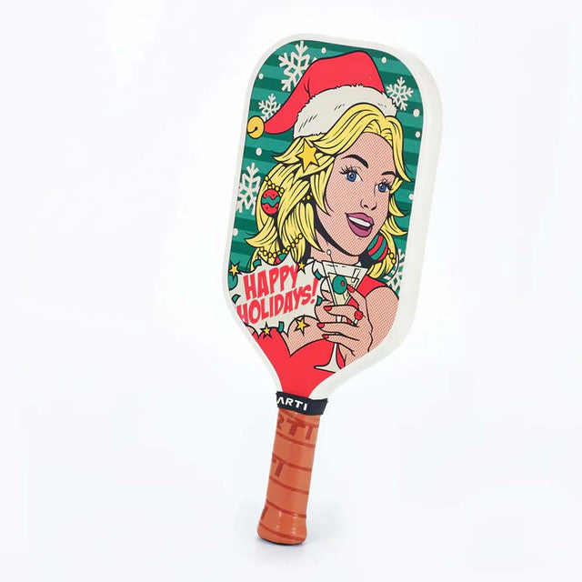 Load image into Gallery viewer, ARTI Kristen & Kristy "Happy Holidays" Pickleball Paddle - 16mm