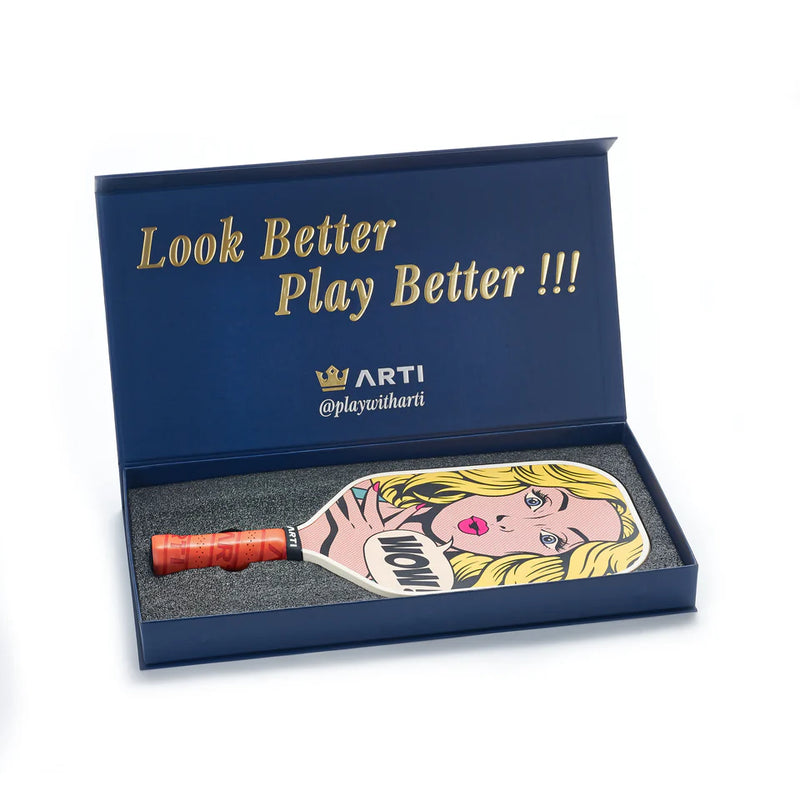 Load image into Gallery viewer, ARTI Kristen & Kristy "Wow" Pickleball Paddle - 16mm