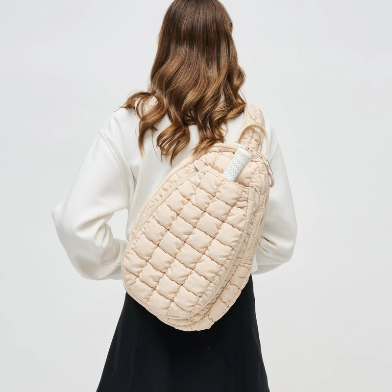 Load image into Gallery viewer, The Ace Pickleball Quilted Sling Bag - Cream