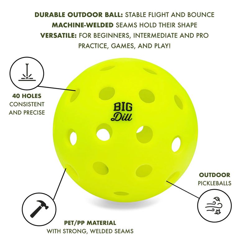 Load image into Gallery viewer, Big Dill Relish Outdoor Pickleball Balls - 4 Pack