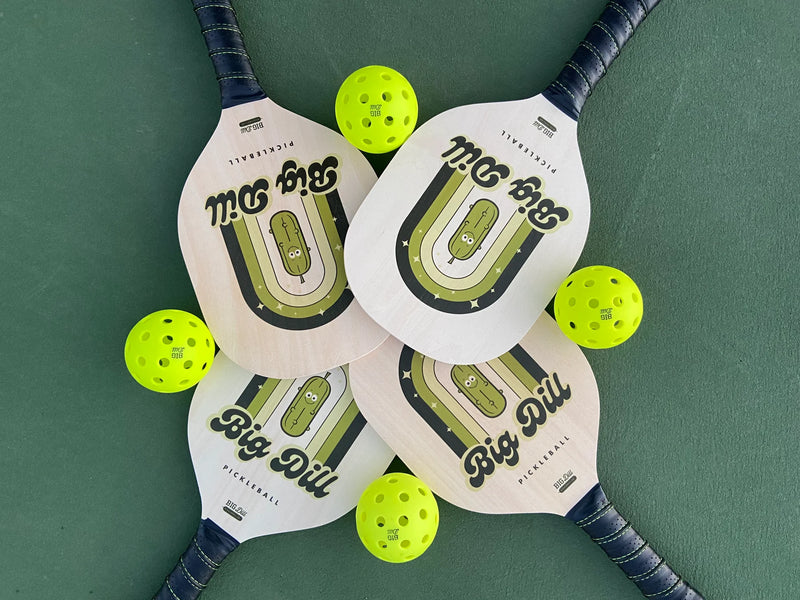 Load image into Gallery viewer, Big Dill Superstar Wooden Pickleball Paddle Set