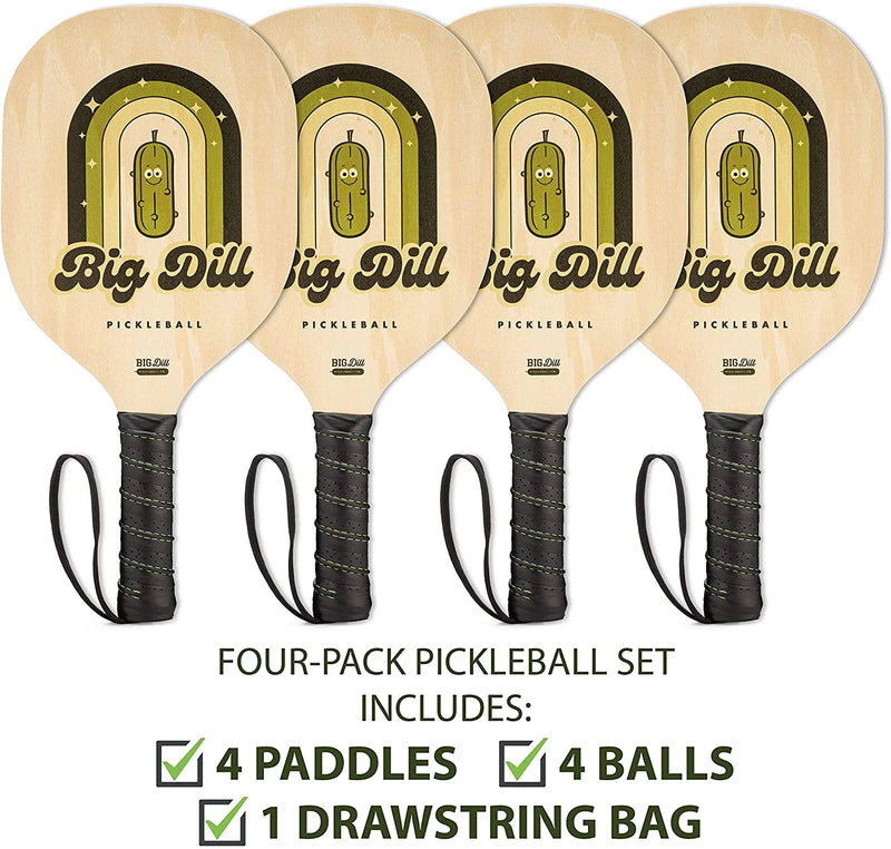 Load image into Gallery viewer, Big Dill Superstar Wooden Pickleball Paddle Set