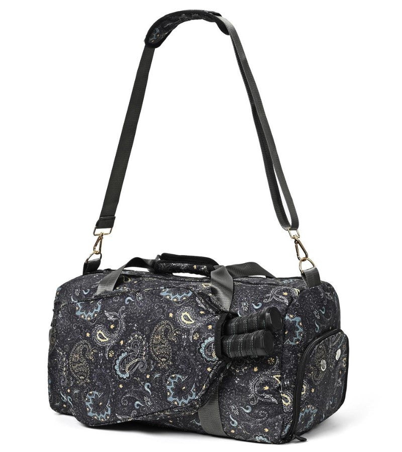 Load image into Gallery viewer, Paisley Pickleball Duffle Bag Black