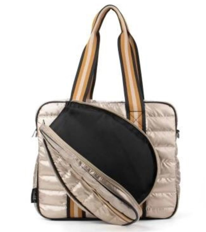 Load image into Gallery viewer, Designer Puffer Pickleball Tote Bag - Bronze