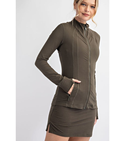 Butter Define Fitted Jacket Olive