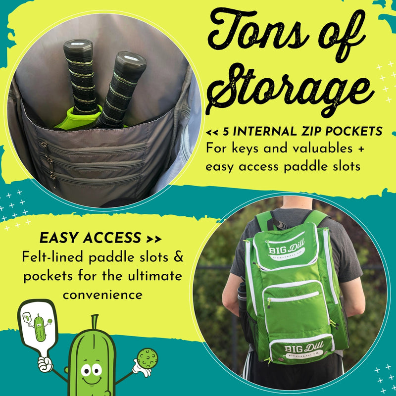 Load image into Gallery viewer, Big Dill XL Pickleball Backpack with Shoe Compartment