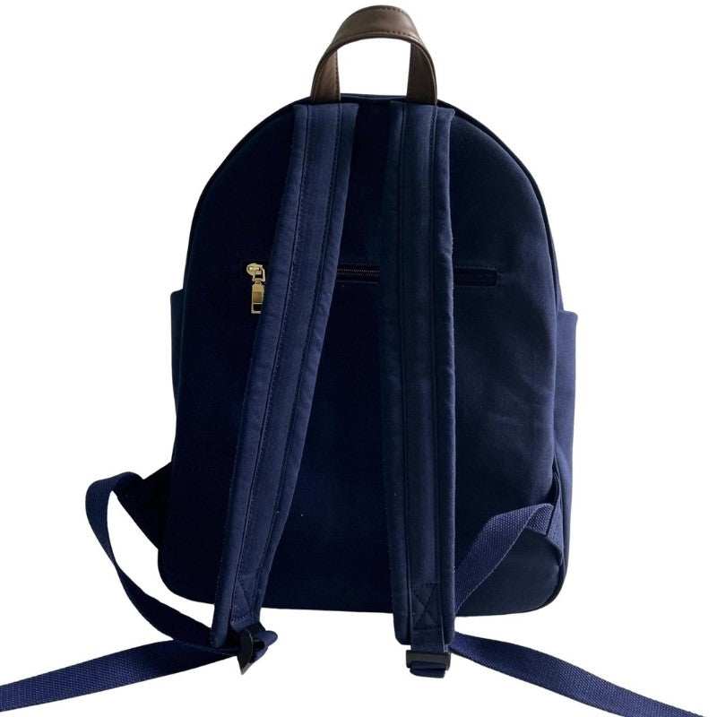 Load image into Gallery viewer, Mens Canvas Pickleball Backpack Navy - Back View