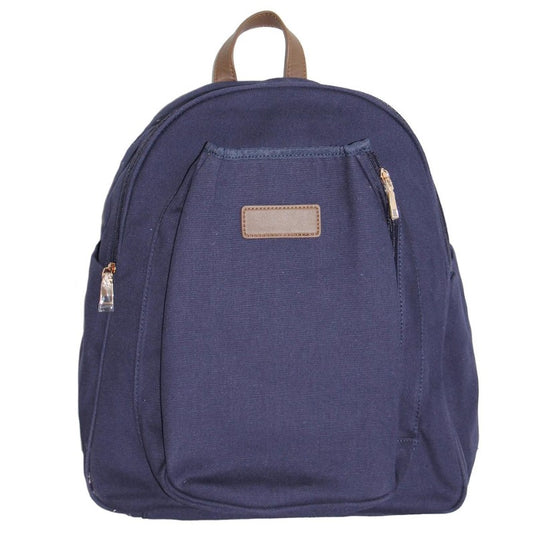 Mens Canvas Pickleball Backpack Front View Navy