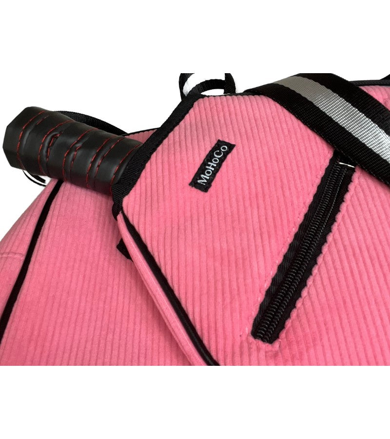 Load image into Gallery viewer, Corduroy Pickleball Tote Grapefruit Detail