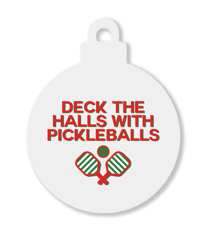 Deck the hall Pickleball Christmas Holiday Swedish Dishcloth