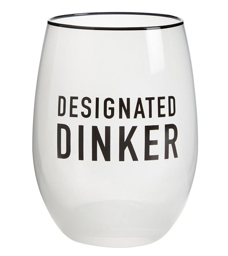 Load image into Gallery viewer, Designated Dinker Stemless Wine Glass