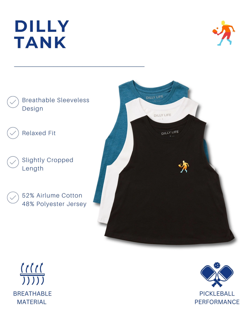 Load image into Gallery viewer, Dilly Life Cropped Pickleball Tank - Womens