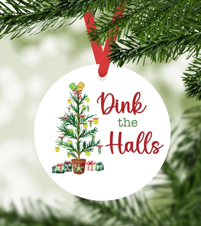 Load image into Gallery viewer, Dink the Halls Pickleball Ornament