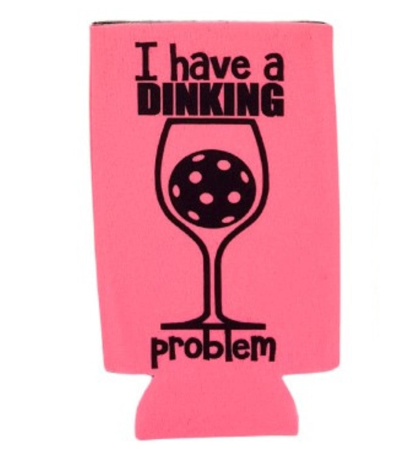 Load image into Gallery viewer, I Have a Dinking Problem Funny Pickleball Slim Can Koozie Hot Pink