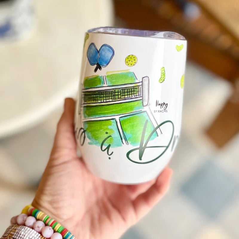Load image into Gallery viewer, Dinks then Drinks Wine Tumbler - Hand Painted