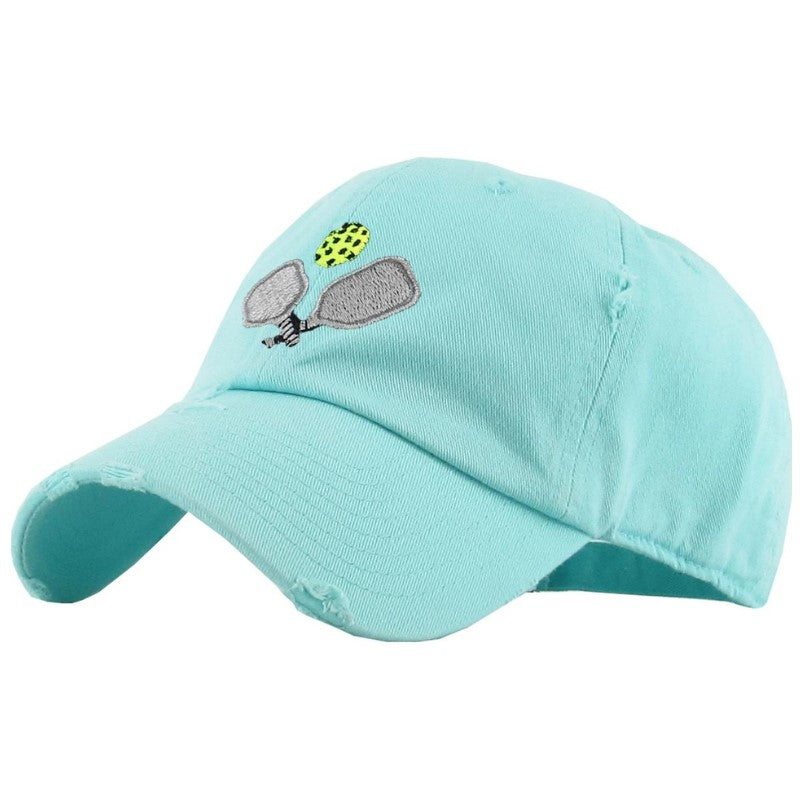 Load image into Gallery viewer, Double Paddle Vintage Pickleball Hat Seafoam - Side View