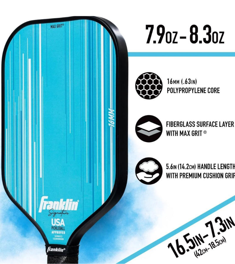 Load image into Gallery viewer, Franklin Signature Series Fiberglass Pro Pickleball Paddle Blue