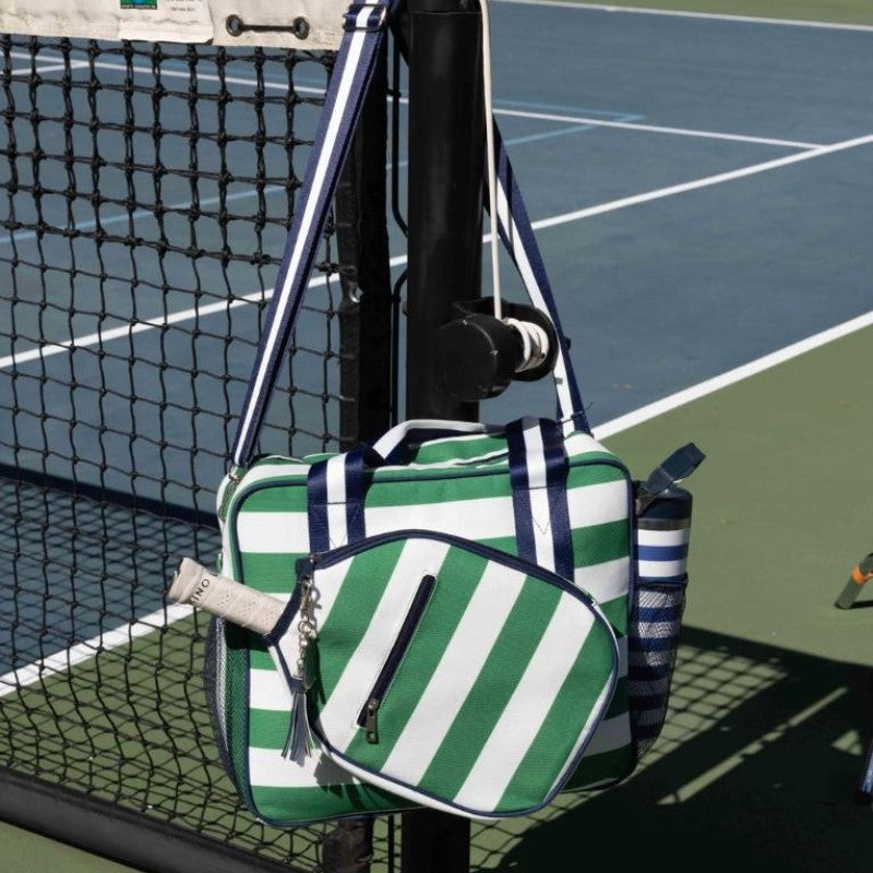 Load image into Gallery viewer, Fresh Pickle Navy & Blue Stripe Tote