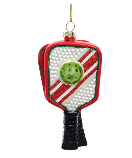 Glass Pickleball Paddles Ornament 4.75"