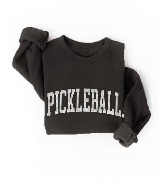 Graphic Style Pickleball Sweatshirt Black