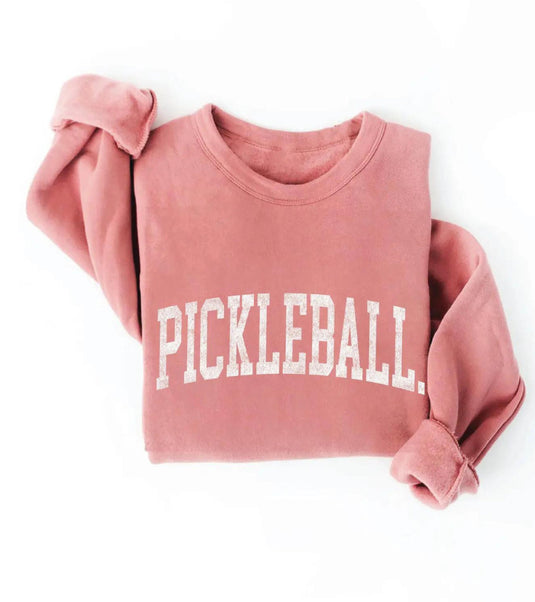Graphic Style Pickleball Sweatshirt Mauve