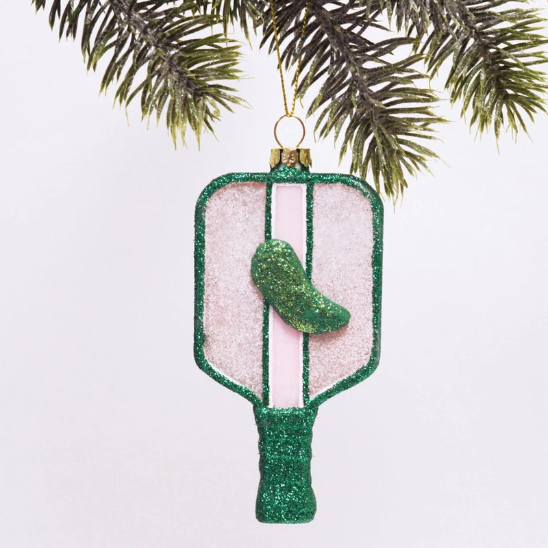 Load image into Gallery viewer, Hand Painted Glass Pickleball Ornament