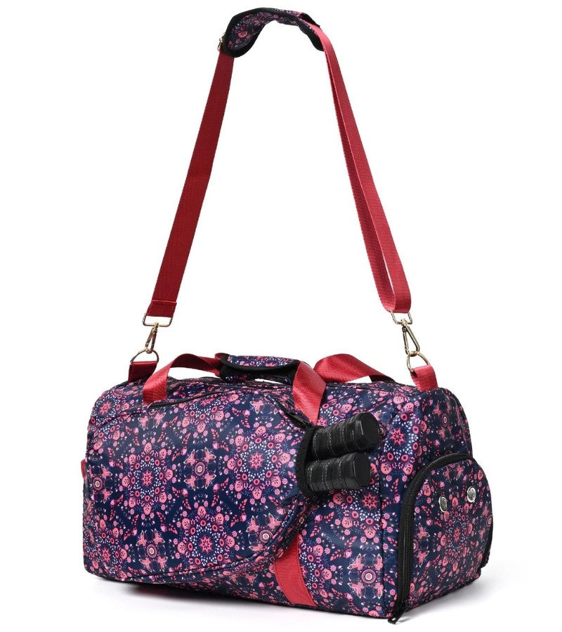Load image into Gallery viewer, Paisley Pickleball Duffle Bag Hot Pink