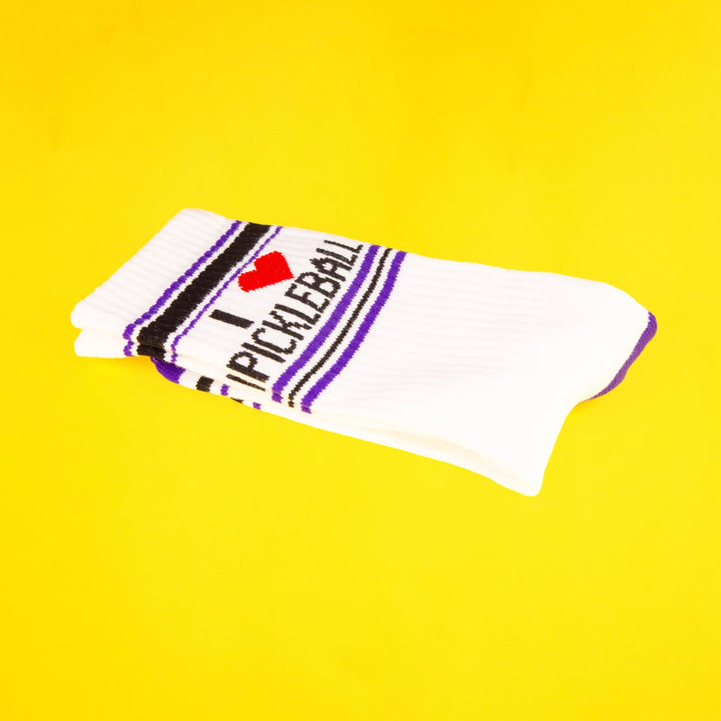 Load image into Gallery viewer, I Heart Pickleball Crew Socks