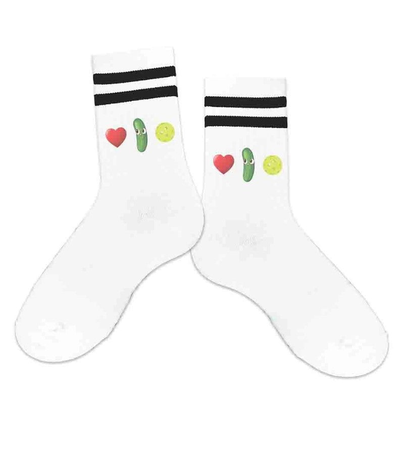 Load image into Gallery viewer, I Love Pickleball Crew Socks