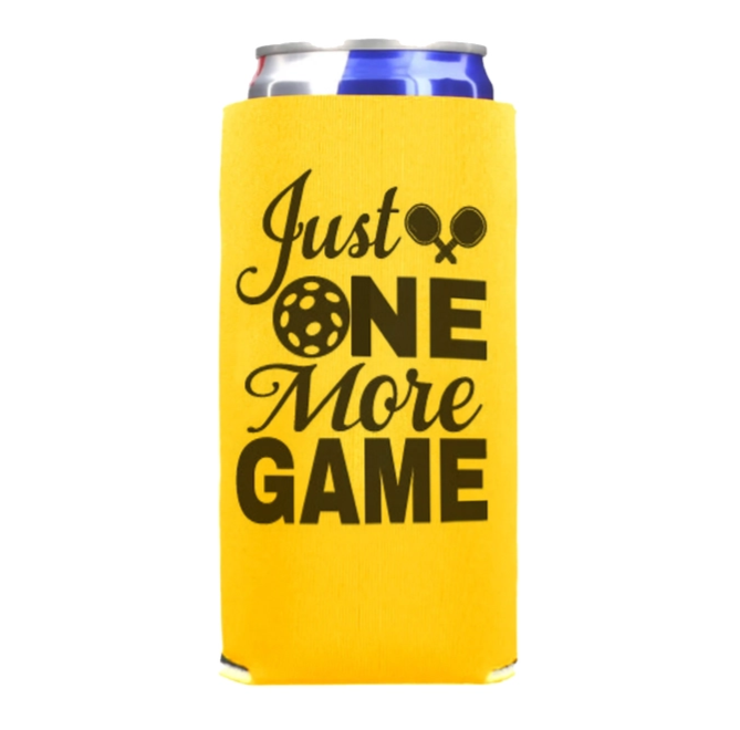 Load image into Gallery viewer, Just One More Game Slim Can Koozie Yellow