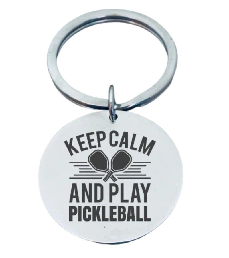 Load image into Gallery viewer, Keep Calm and Play Pickleball Keychain