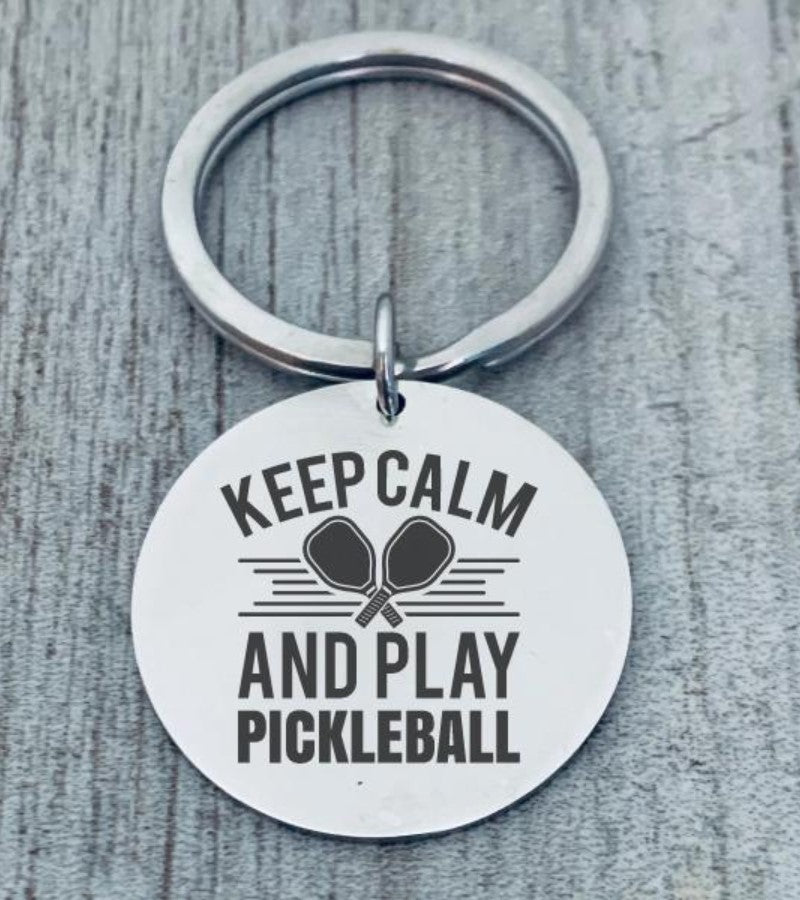 Load image into Gallery viewer, Keep Calm and Play Pickleball Keychain