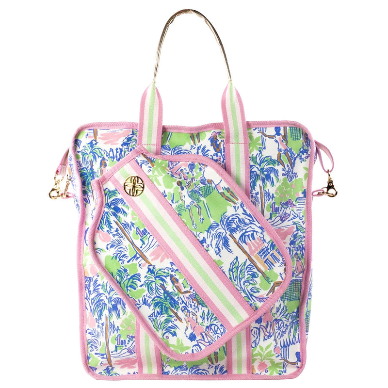 Load image into Gallery viewer, Lily Pulitzer Serving It Up Pickleball Tote