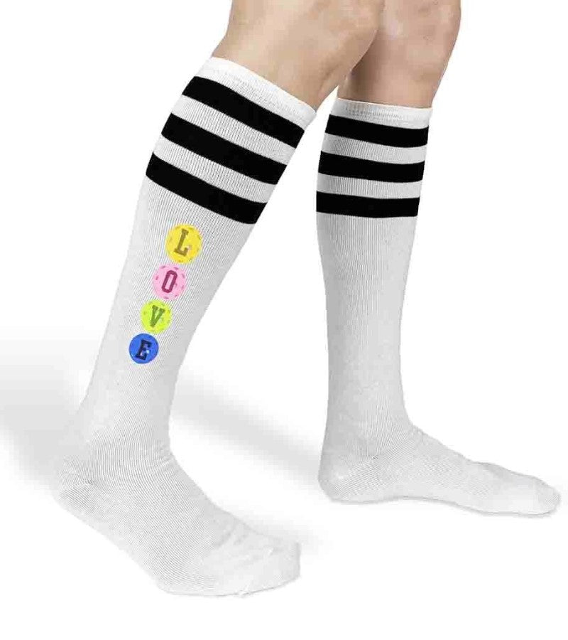 Load image into Gallery viewer, Love Pickleball Knee High Black Womens