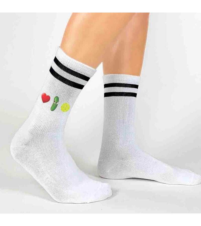 Load image into Gallery viewer, I Love Pickleball Crew Socks - Womens