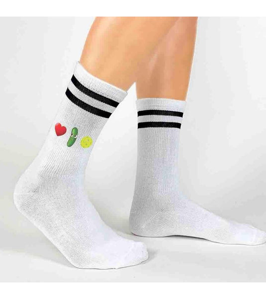 I Love Pickleball Crew Socks - Womens