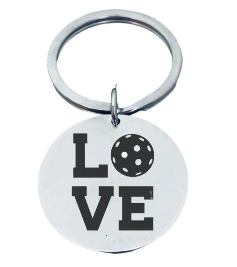 Load image into Gallery viewer, Love Pickleball Keychain