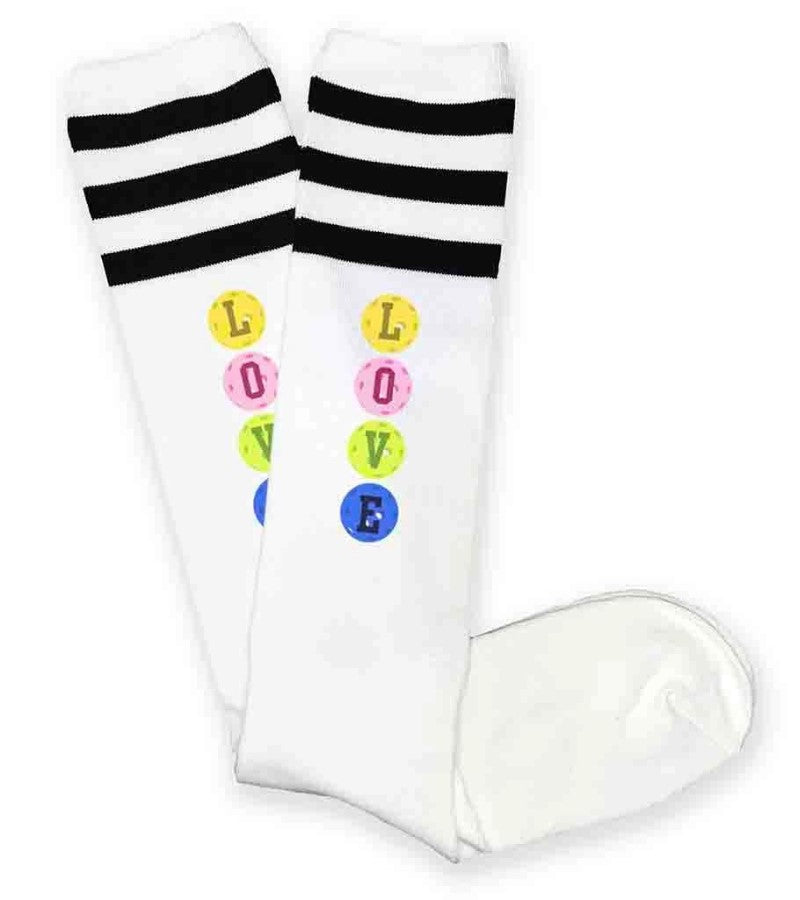 Load image into Gallery viewer, Love Pickleball Knee High Socks Womens