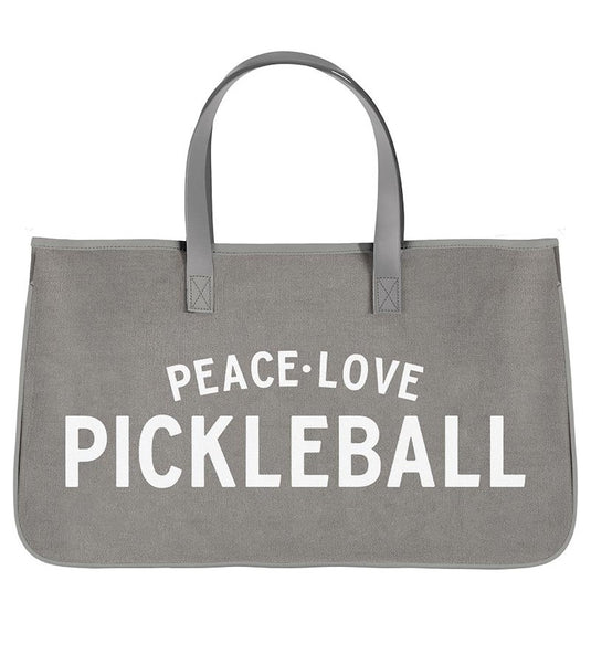 Peace Love Pickleball Canvas Tote Bag